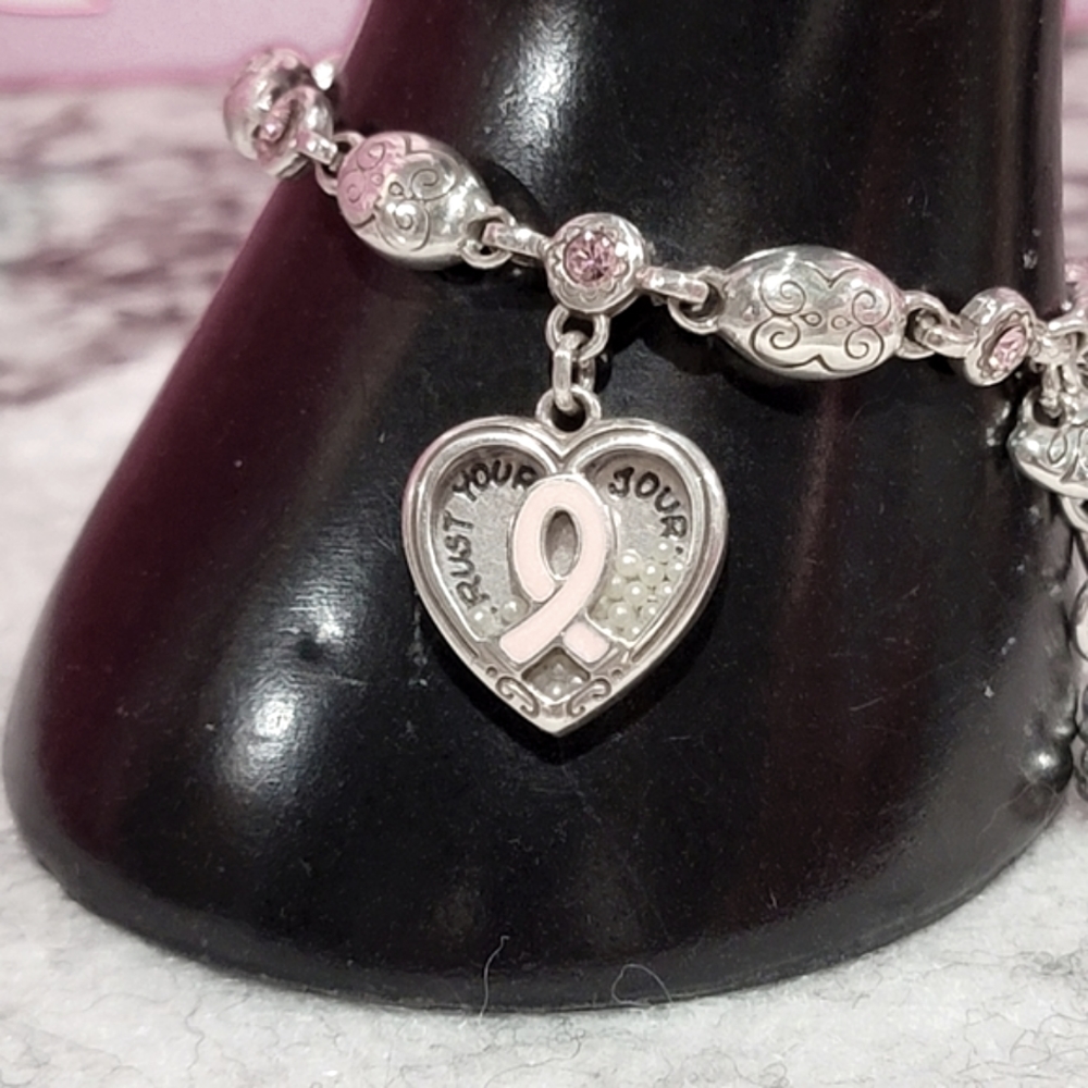 RETIRED BRIGHTON TRUST YOUR JOURNEY CHARM BRACELET CANCER AWARENESS